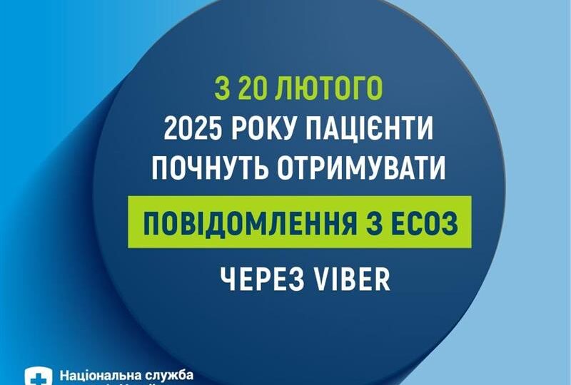 З 20 лютого 2025 року пацієнти почнуть отримувати повідомлення з ЕСОЗ через  Viber