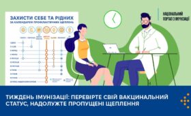 Тиждень імунізації: перевірте свій вакцинальний статус, надолужте пропущені щеплення